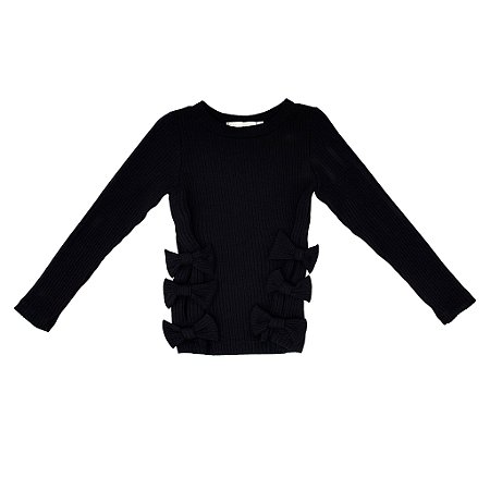 BLUSINHA CANELADA COM LAÇOS