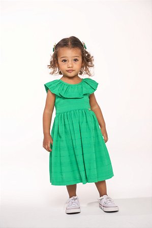 Vestido tricoline gola palhaco