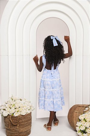 Vestido midi viscose flores