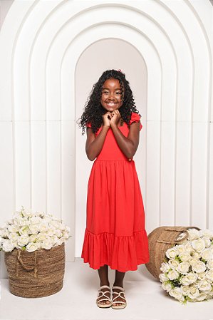 Vestido viscose julia babado