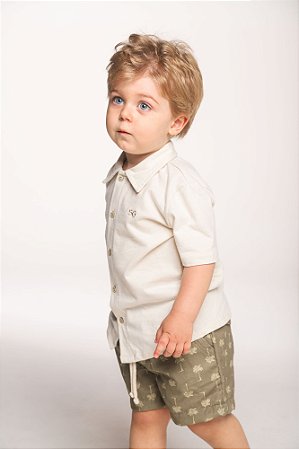 Conjunto camisa com bermuda palmeiras