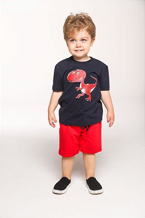 Conjunto bermuda moletom com camiseta