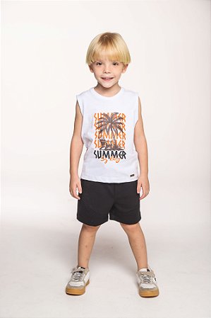 Conjunto bermuda de moletom com regata summer