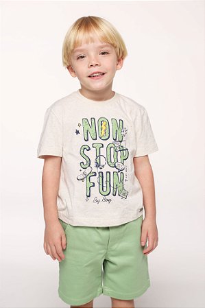 Conjunto bermuda sarja com camiseta malha fun