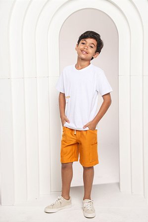 Conjunto bermuda moletom sg com camiseta