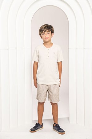 Conjunto bermuda sarjinha com camiseta com