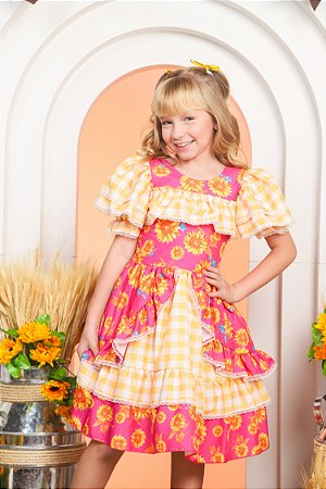 VESTIDO JUNINO GIRASSOL
