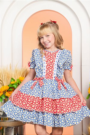 VESTIDO JUNINO MARGARIDA 3 MARIAS