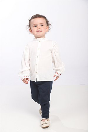 CONJ CALCA LEGGING E CAMISA TRICOLINE CEREJA