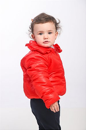 JAQUETA ACOLCHOADA GOLA FRUFRU