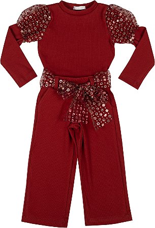 CONJUNTO BLUSA CANELADA COM CALÇA TOPAZE