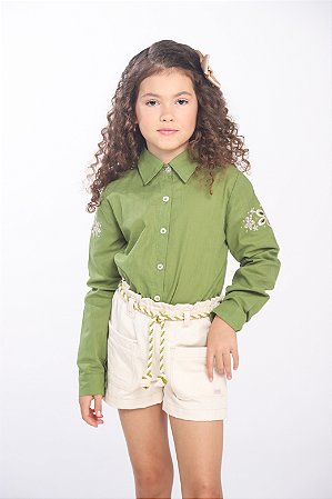 CONJ SHORTS DE SARJA COM CAMISA SOCIAL SG