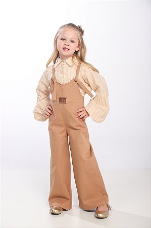 CONJ MACACÃO COM CAMISA TRABALHADA