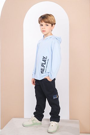 CAMISETA MANGA LONGA COM CAPUZ REPLAY