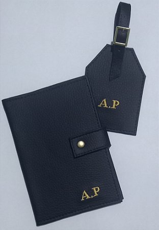 Porta passaporte duplo+ tag de mala