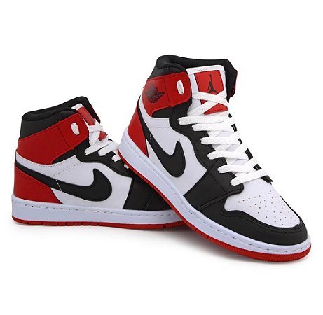 jordan branco preto e vermelho