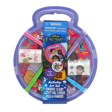 Kit Encanto Disney 15 Folhas De Colorir Adesivos Canetinhas