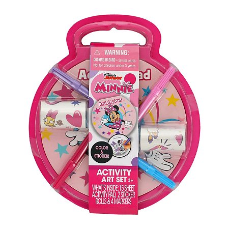 Kit Minnie Disney 15folhas De Colorir Adesivos Canetinhas