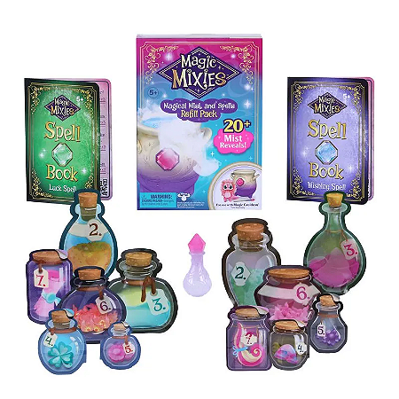 Refil Caldeirão Mágico Magic Mixies com 2 Kits de Ingredientes e 2 Livros de Feitiços