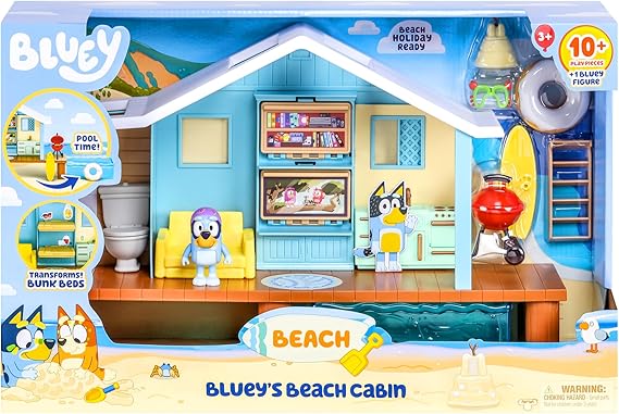Casa da Bluey Versão Praia + Personagem Exclusivo E 10 Peças