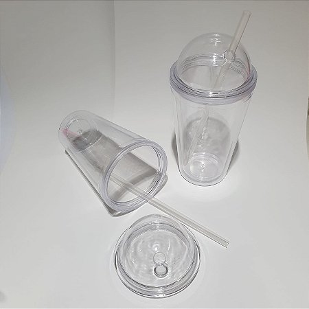 Copo Acrílico Parede Dupla 500ml para Copo Shaker Modelo:Tampa Bola