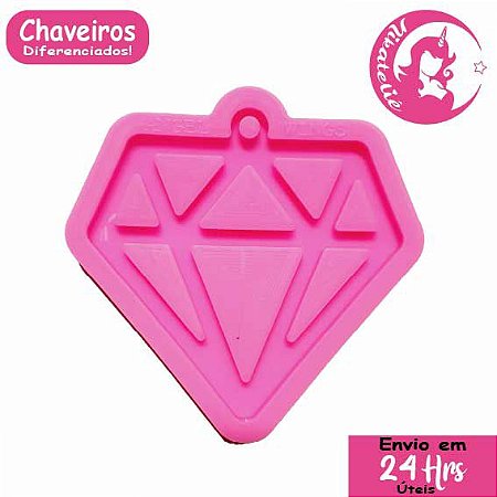 Moldes Silicone Chaveiro Diamante