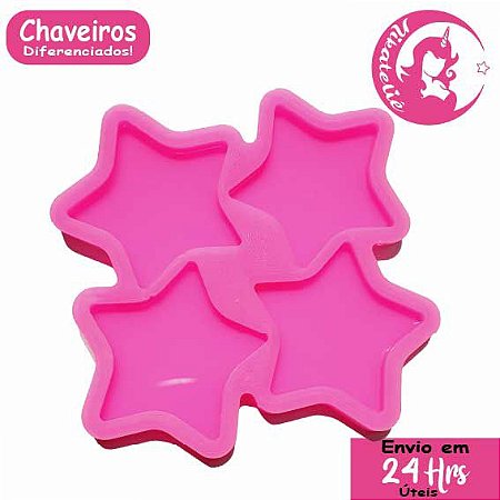 Moldes Silicone Estrelas Chaveiros/Pop Socket/ Porta Crachá