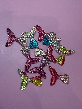 Aplique Calda Sereia Glitter 31x21mm