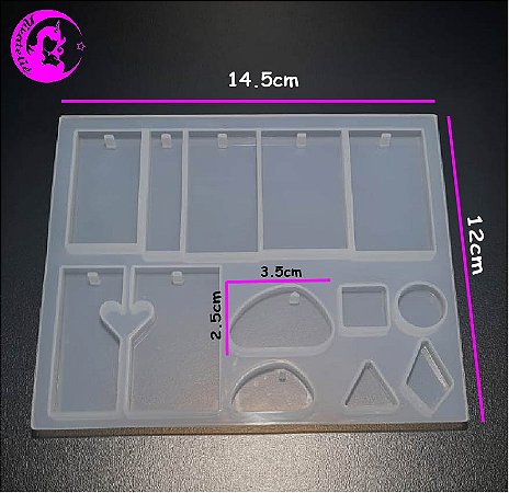 Molde de Silicone Chaveiros e Pingentes Retangulares