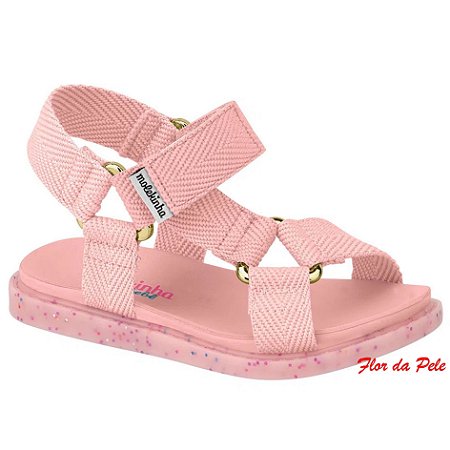 Sandalia Infantil Fem Gorgurão Rosa - Molekinha
