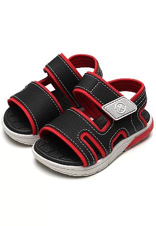 Sandalia Infantil Preto / Vermelho Molekinho