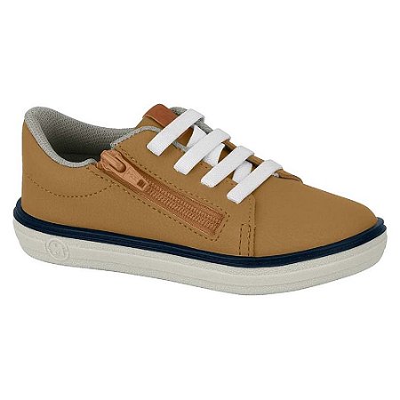 Sapatênis Casual Infantil Masculino Elástico Napa Floter Rustico Neo Caramelo - Molekinho