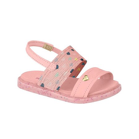 Sandalia Infantil Fem Corações Mult Rosa - Molekinha