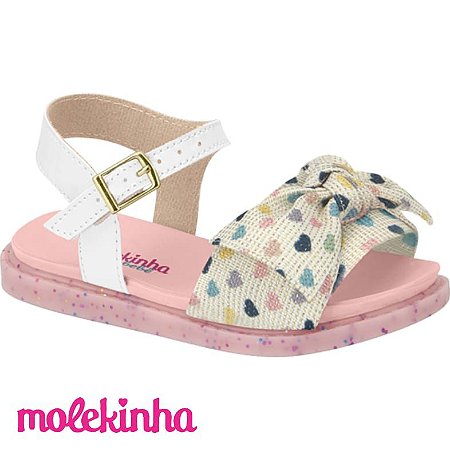 Sandália Infantil Feminina Mult Cru / Branco - Molekinha