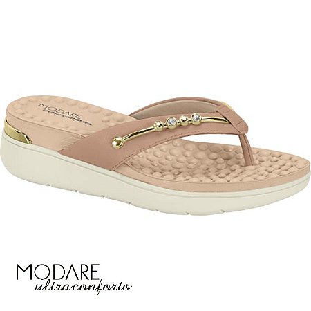 Tamanco Napa Linho Metal Nude 658 - Modare