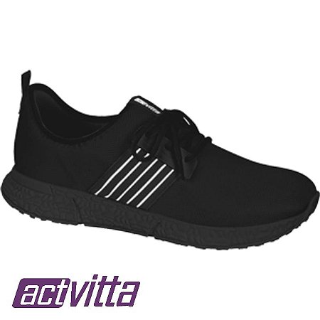 Tênis Tecido Jamaica Gorgurão Preto - Actvitta