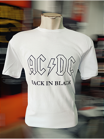 Camiseta AC DC Branca 100% Algodão