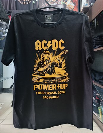 Camiseta Masculina Ac Dc Power Up Tour Brasil 2036 Fan Made