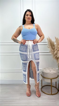 Saia Tricot Premium Fenda Frontal Antonella