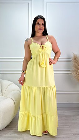 Vestido Longo Viscose Cloe Amarelo