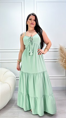 Vestido Longo Viscose Cloe Verde
