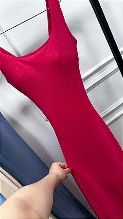 Vestido Canelado Premium Heloise Rosa