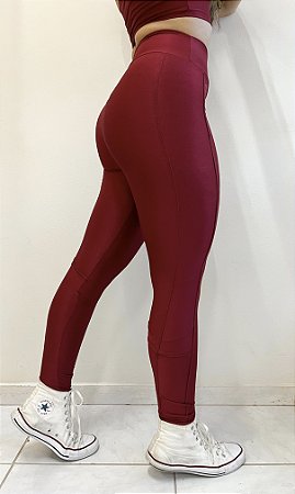 Legging Duda cherry suplex de poliamida canelado - PORLE