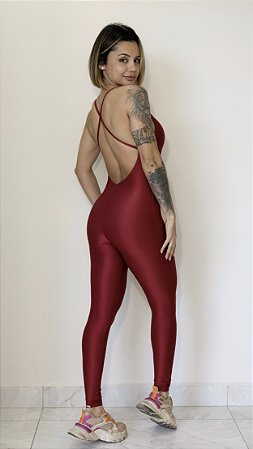 Macacão authentic cherry decote costas suplex canelado - PORLE