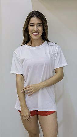 Camiseta oversized feminina estampada off white fitness e casual - PORLE