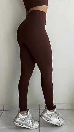 Legging basic marrom suplex de poliamida - PORLE