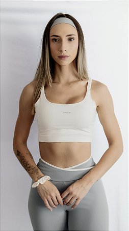 Top Serena off white alcinha dupla suplex de poliamida - PORLE