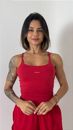 Regata flow poliamida alcinha vermelha - PORLE