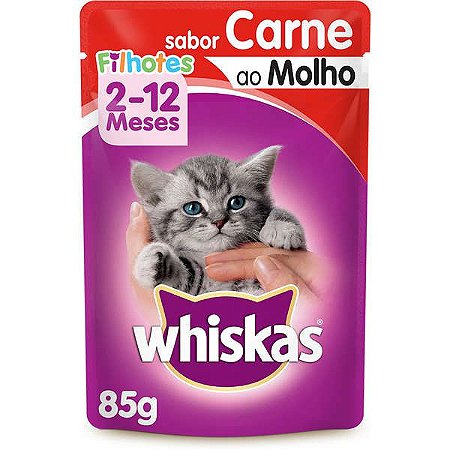 Sache Whiskas Gatos Filhotes Carne Ao Molho 85g
