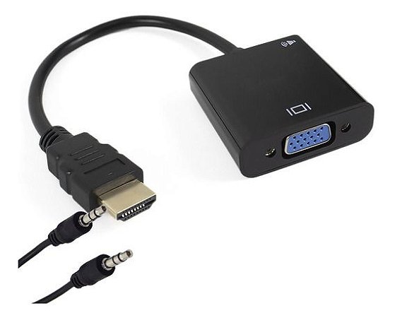 ADAPTADOR HDMI MACHO P/ VGA FEMEA C/ AUDIO - IMPORTADO - 2000TI